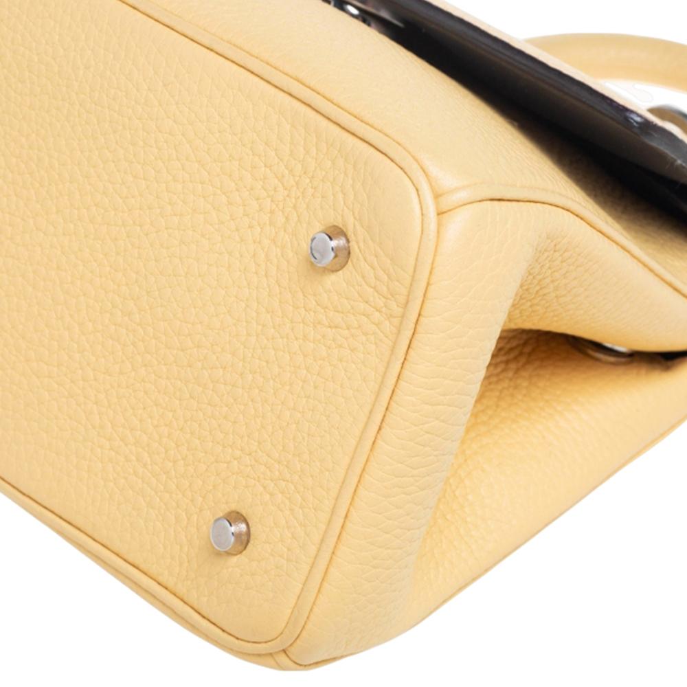 Dior Light Yellow Leather Mini Be Dior Top Handle Bag 1