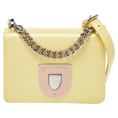 Dior Light Yellow Patent Leather Diorama Club Shoulder Bag