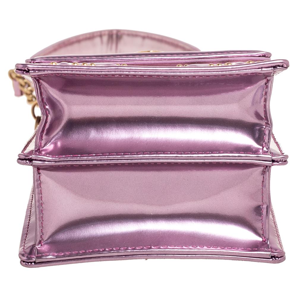 Women's Dior Lilac Patent Leather Studded Diorama Vertical Clutch