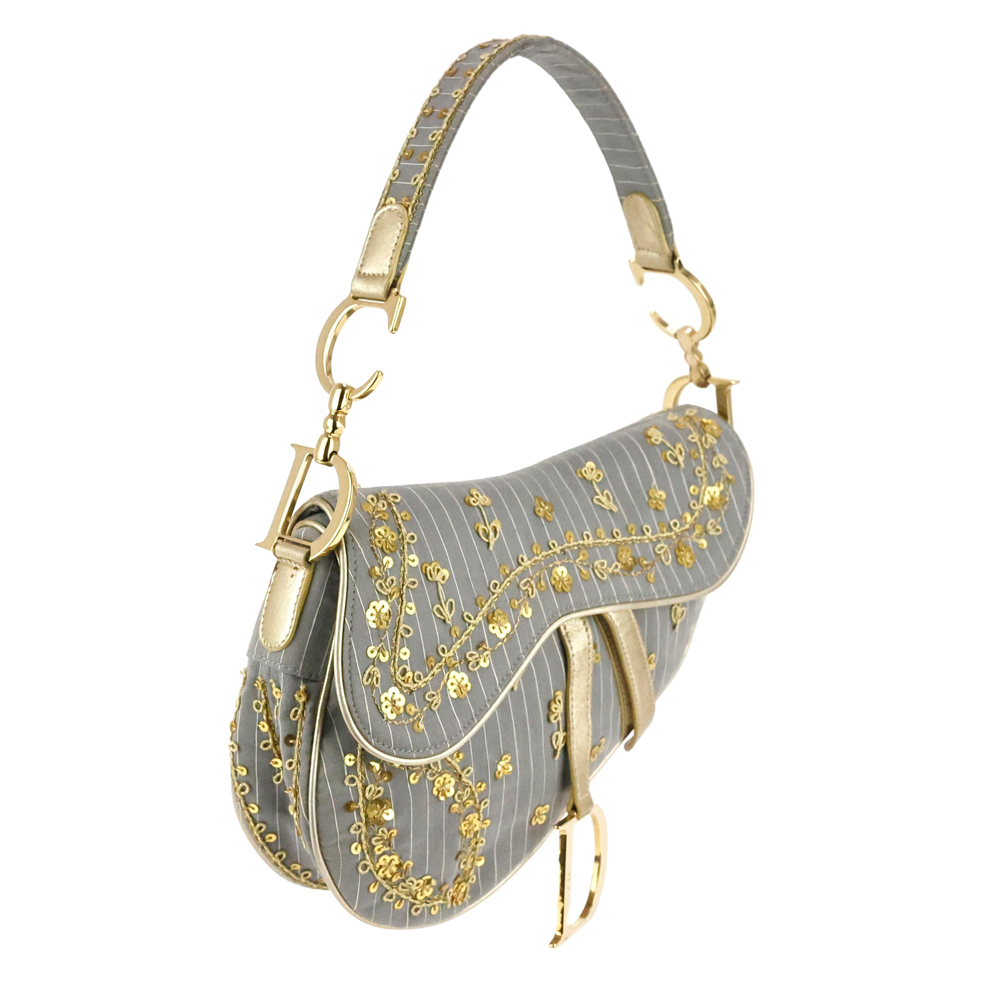 Dior Limited Edition Embellished Saddle Bag For Sale 6