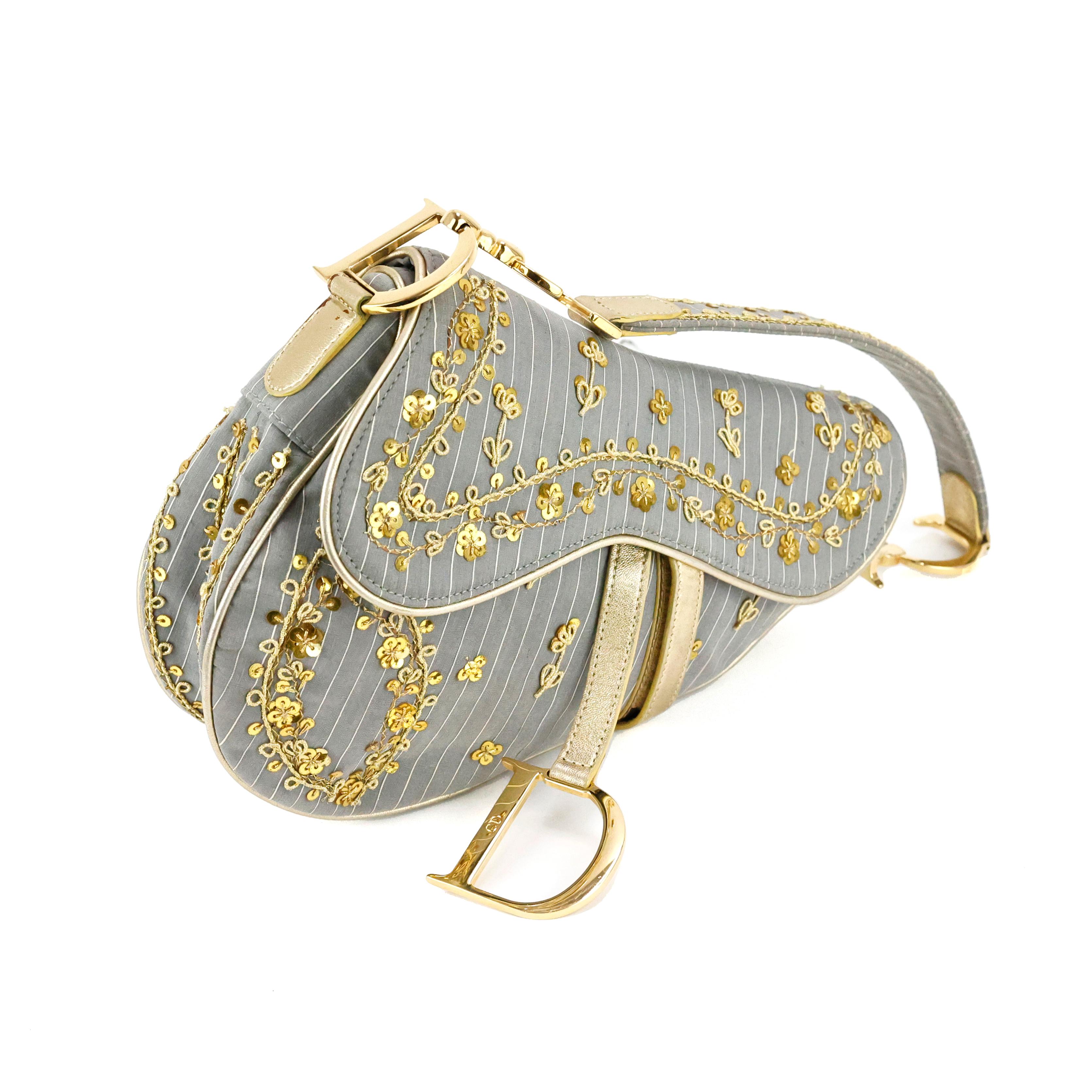 Dior Limited Edition Embellished Saddle Bag For Sale 1