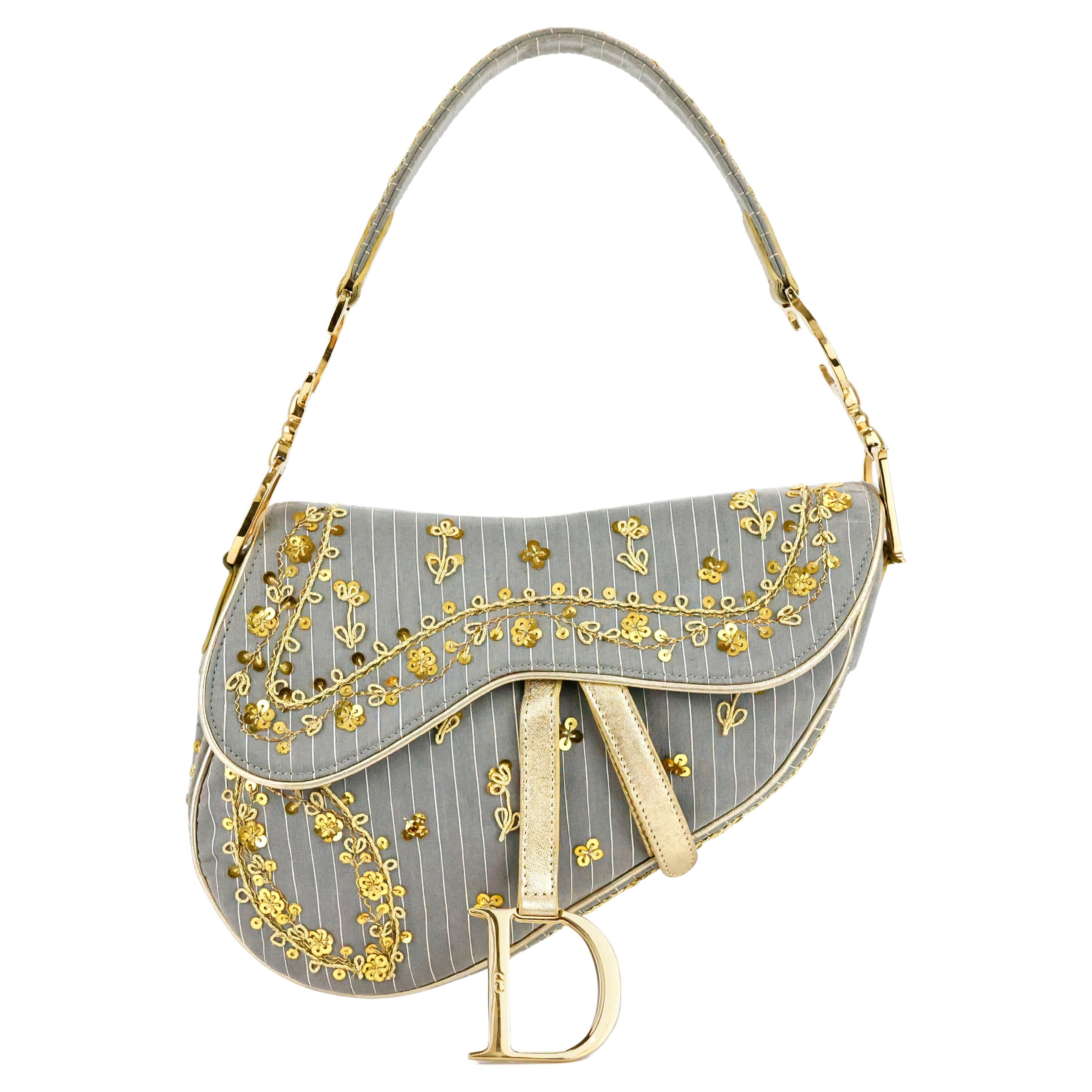Dior Limited Edition Embellished Saddle Bag For Sale