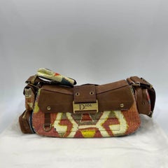 Dior Limited Edition Rare Columnbus Dior Strict Chic Brown Multicolor Velvet Bag