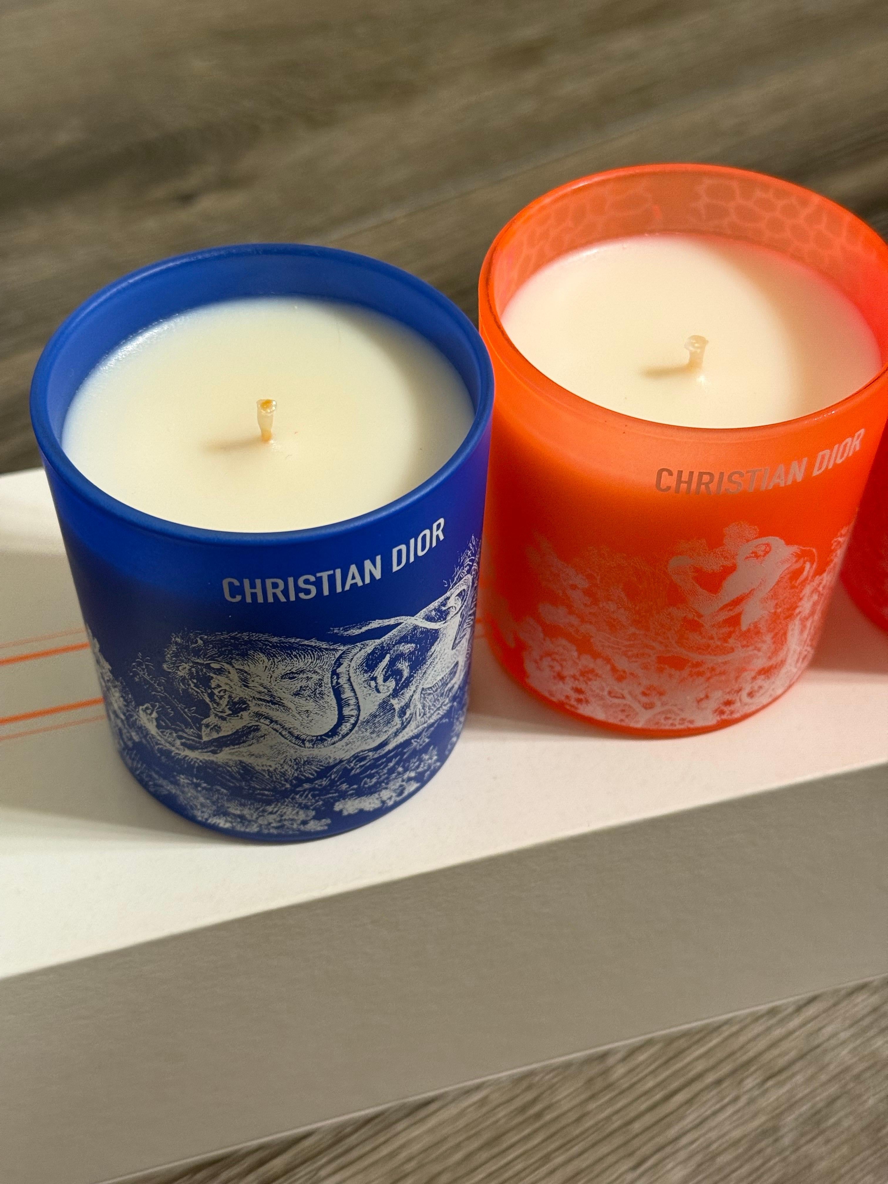 DIOR Limited Edition Toile de Jouy Candle Dioriviera Set For Sale 6