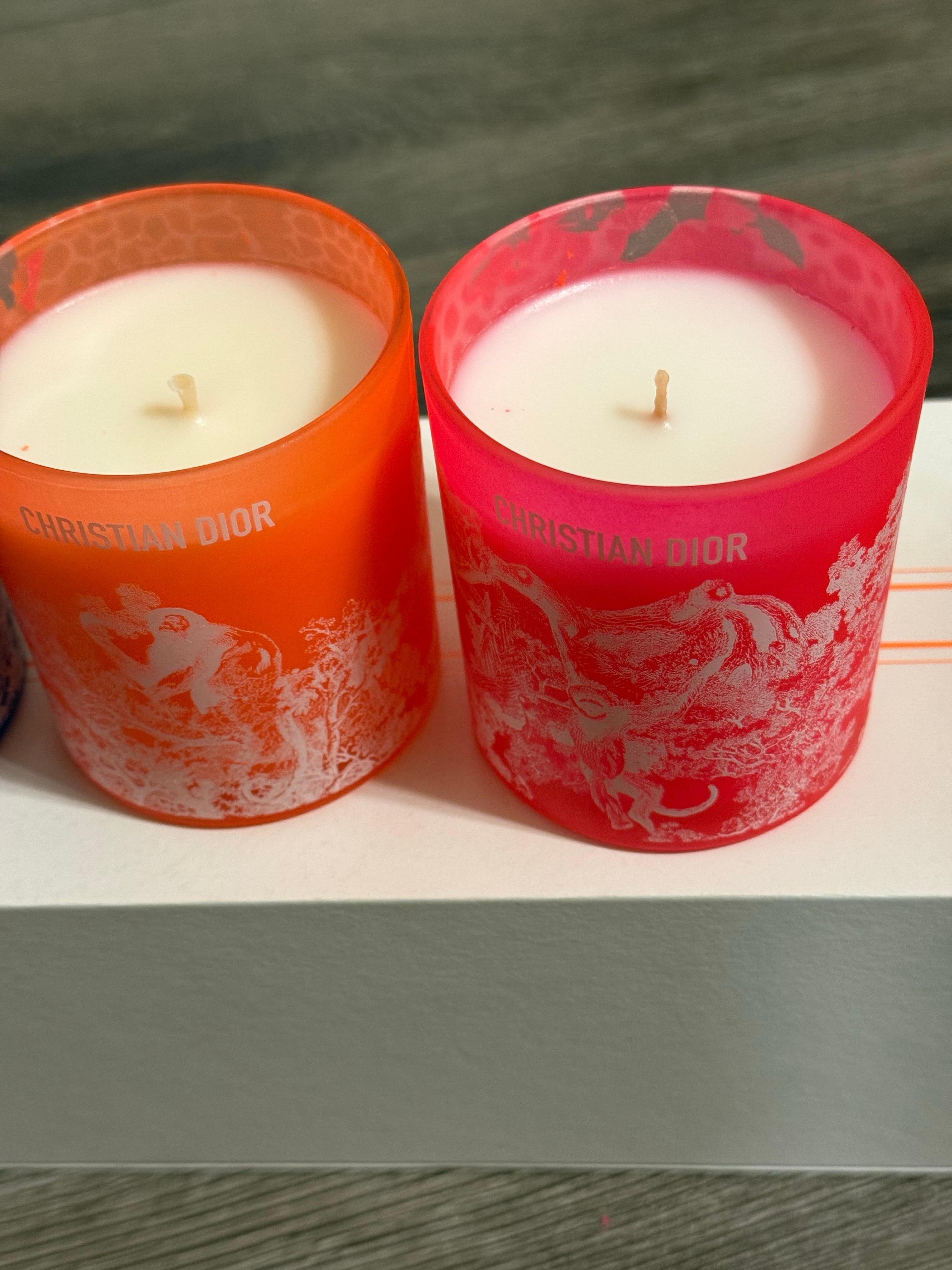DIOR Limited Edition Toile de Jouy Candle Dioriviera Set For Sale 1