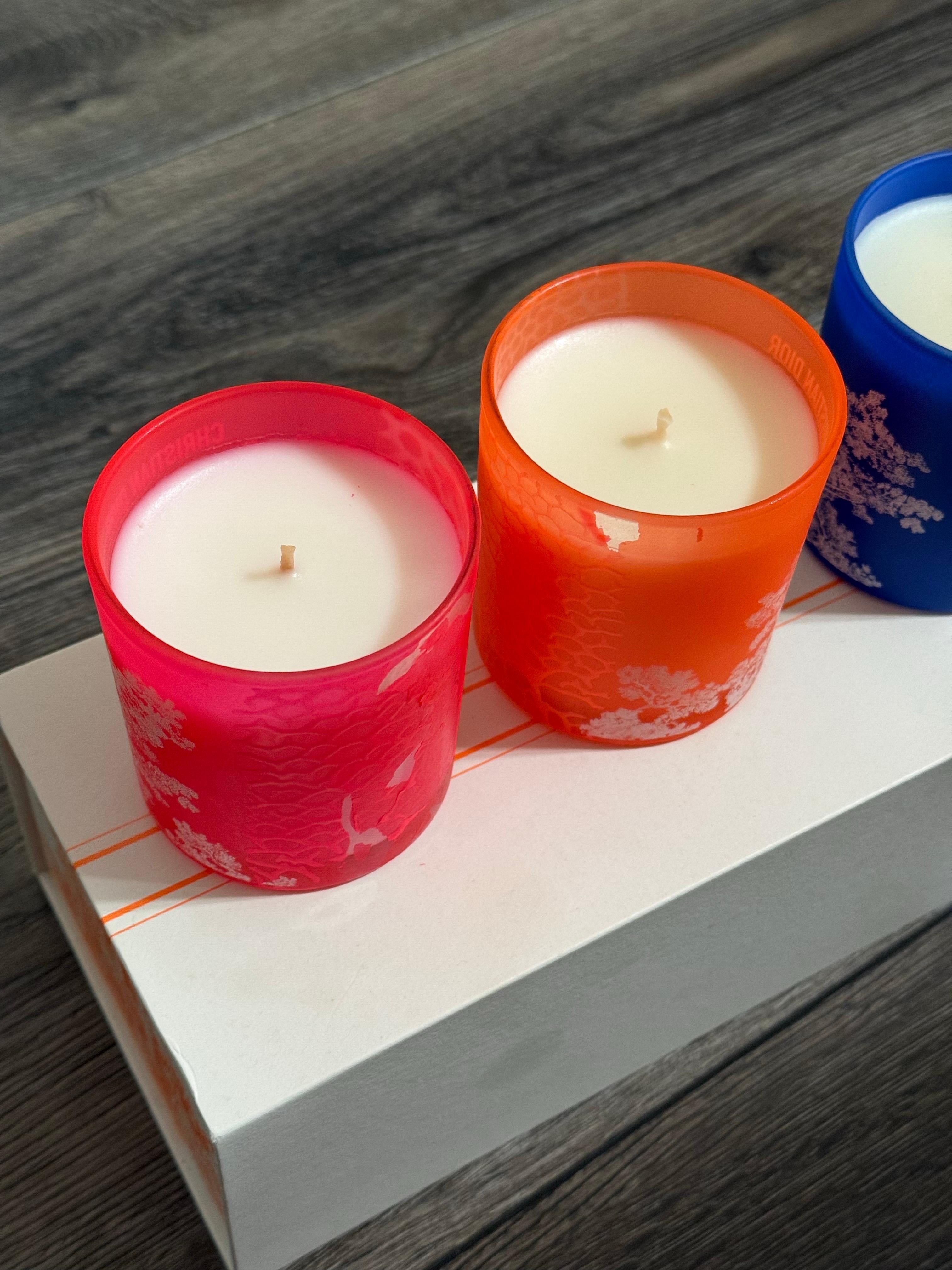DIOR Limited Edition Toile de Jouy Candle Dioriviera Set For Sale 3