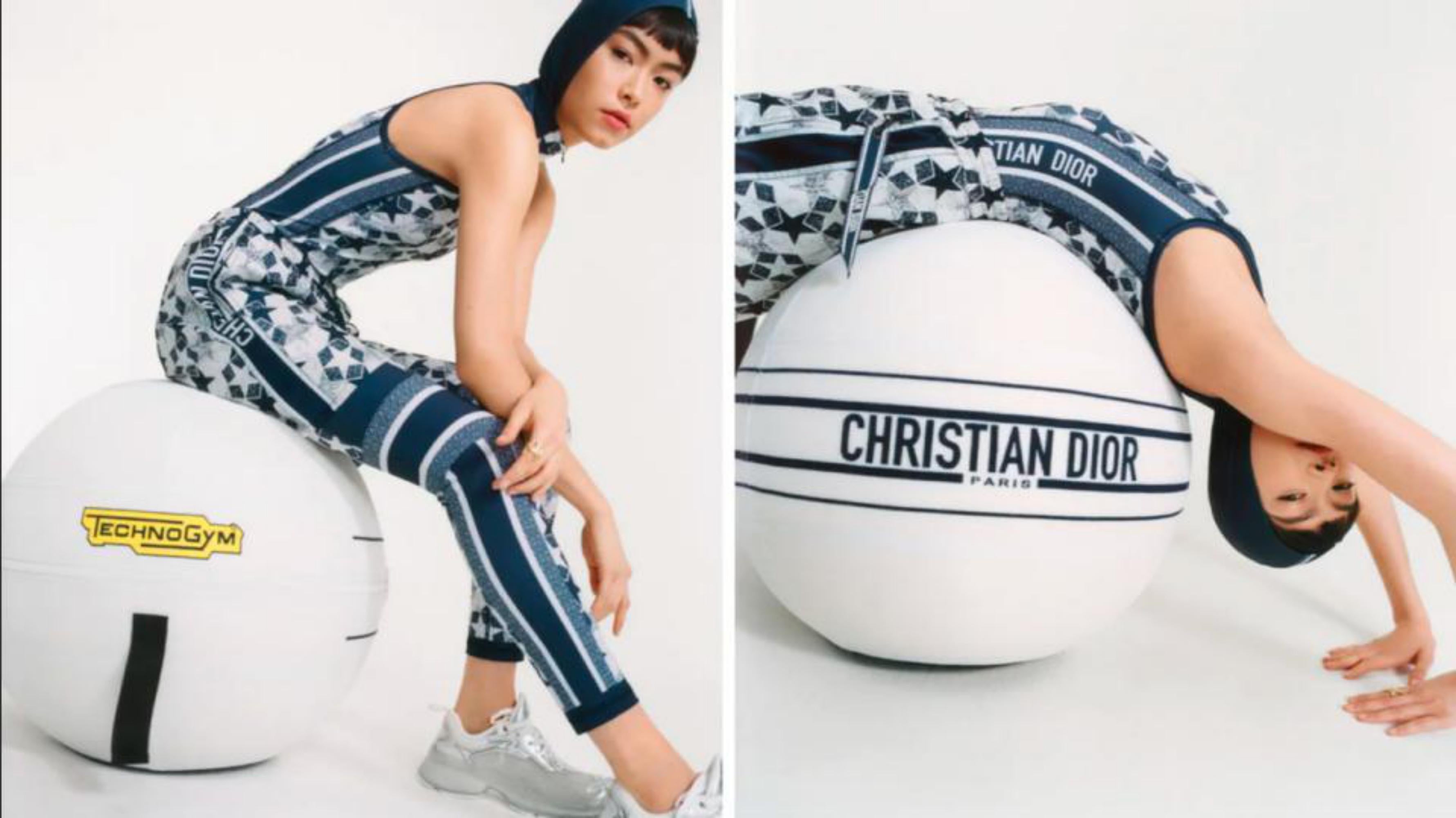 Dior Limited Edition White Logo Technogym Gym Ball for Dior Yoga 128DIOR 7