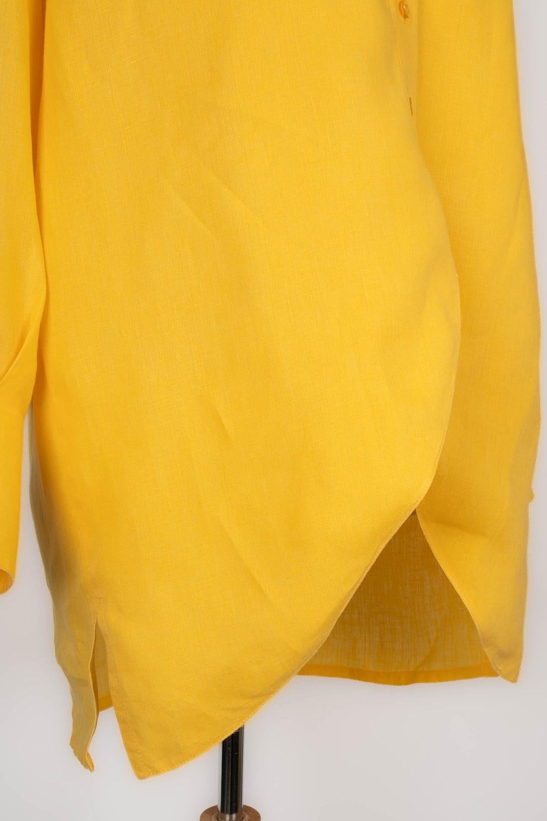Camicia di lino Dior in giallo in vendita 1