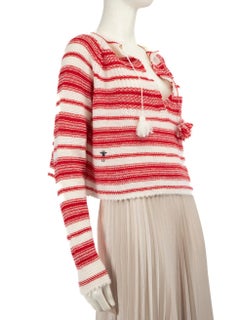 Dior Logo Embroidered Cropped Stripe Jumper Size M