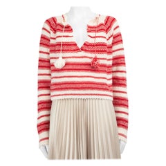 Dior Logo Embroidered Cropped Stripe Jumper Size M