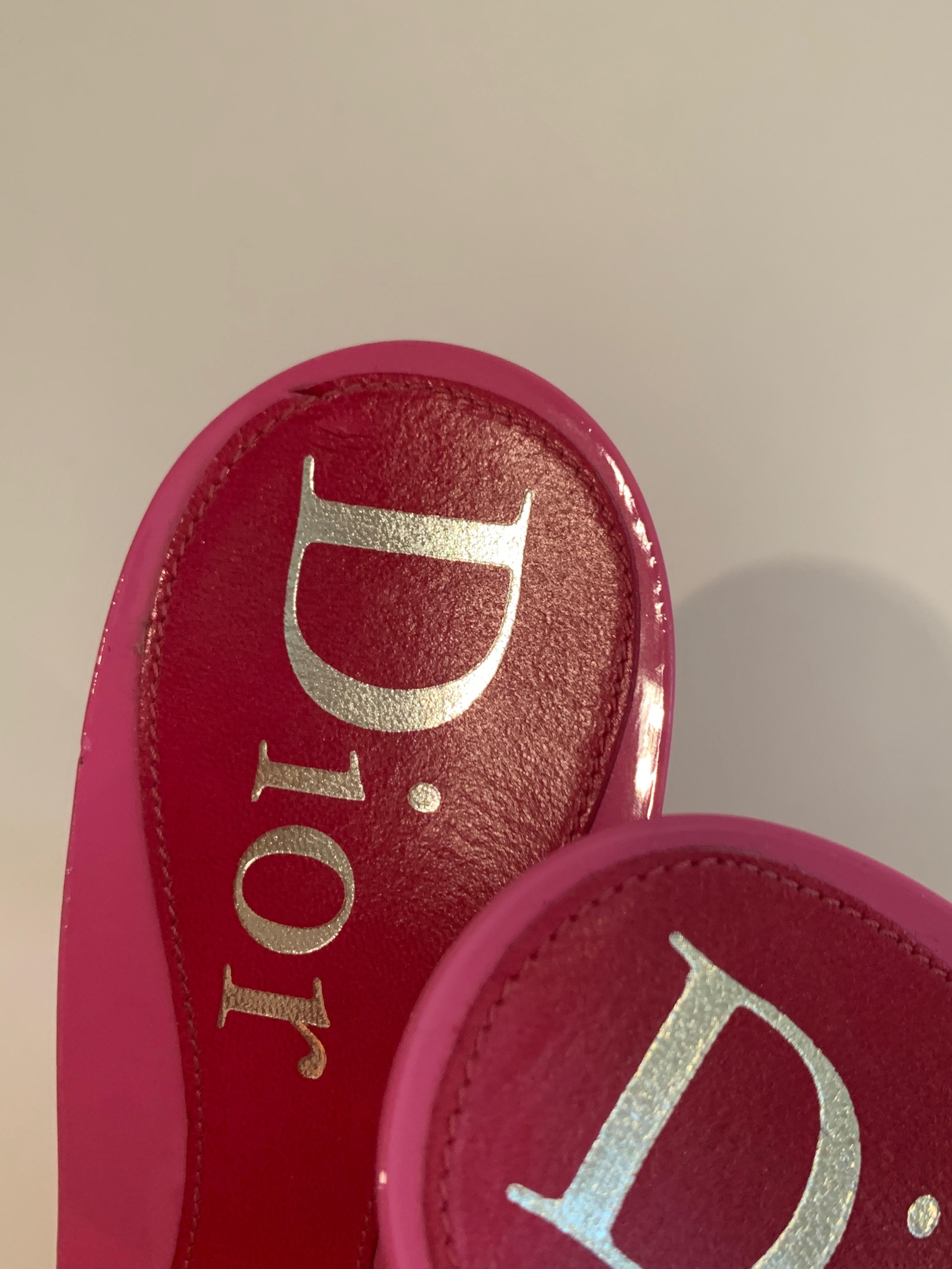 Dior Logo Pink and Yellow Resin and PVC High Heel Sandals Shoes 2