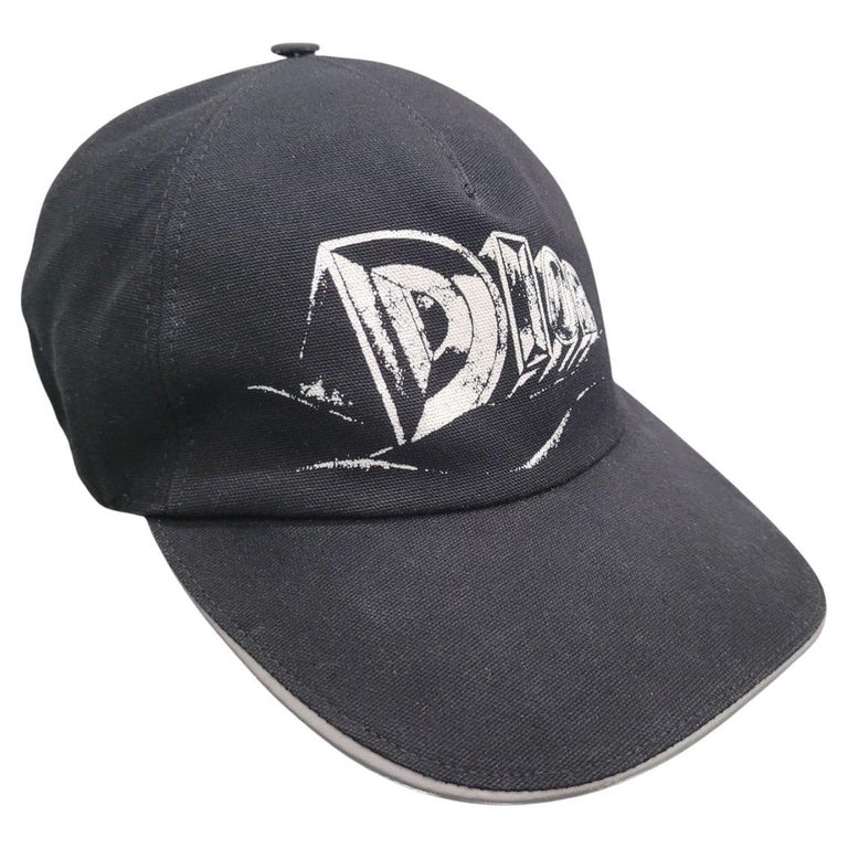Dior Logo Print Black Cotton Baseball Cap - Size S For Sale  display picture 2