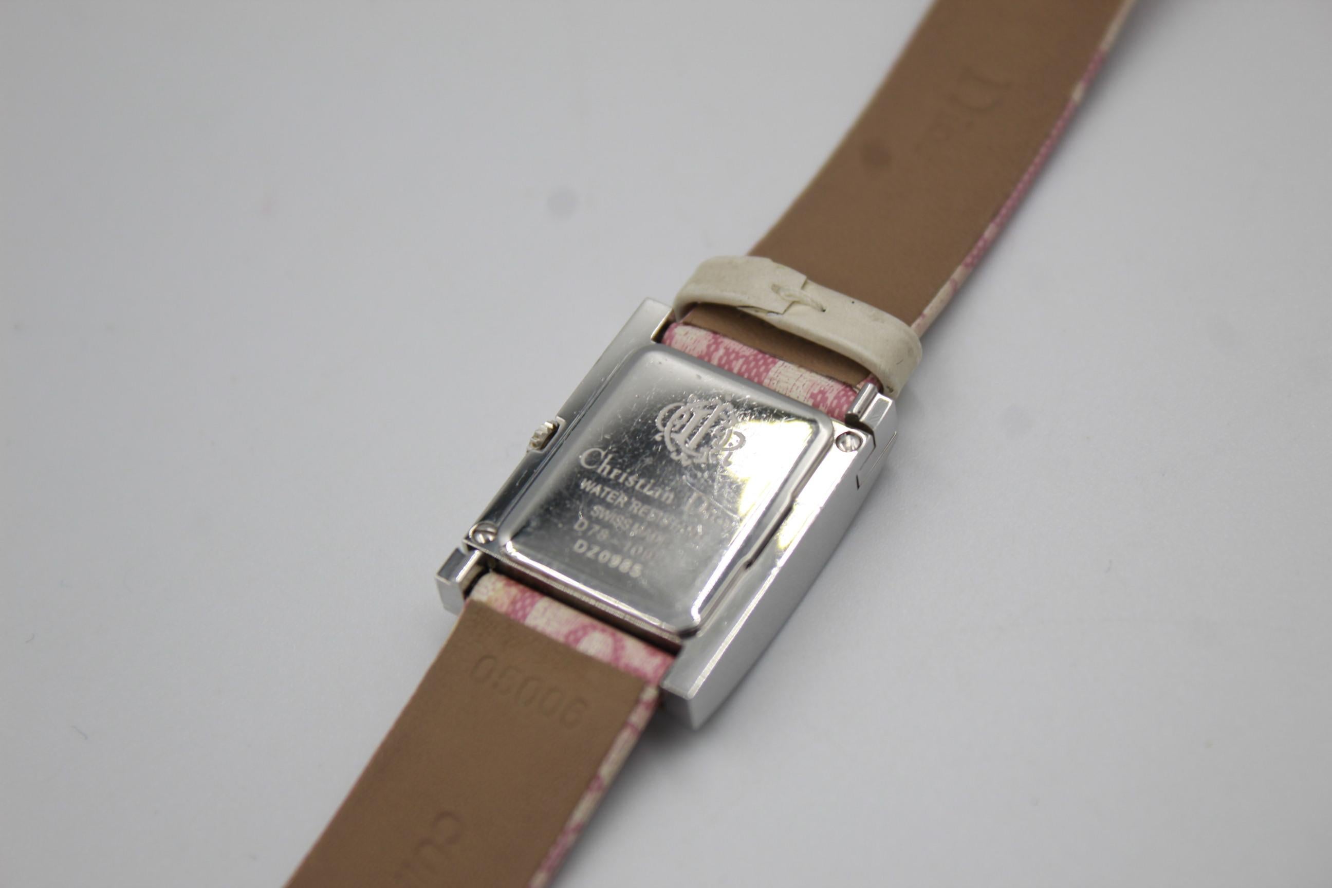 Men's Dior logo watch in leather – prink monogram print