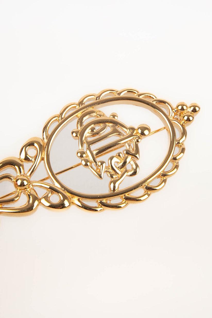 Women's Dior Long Golden Metal Brooch For Sale
