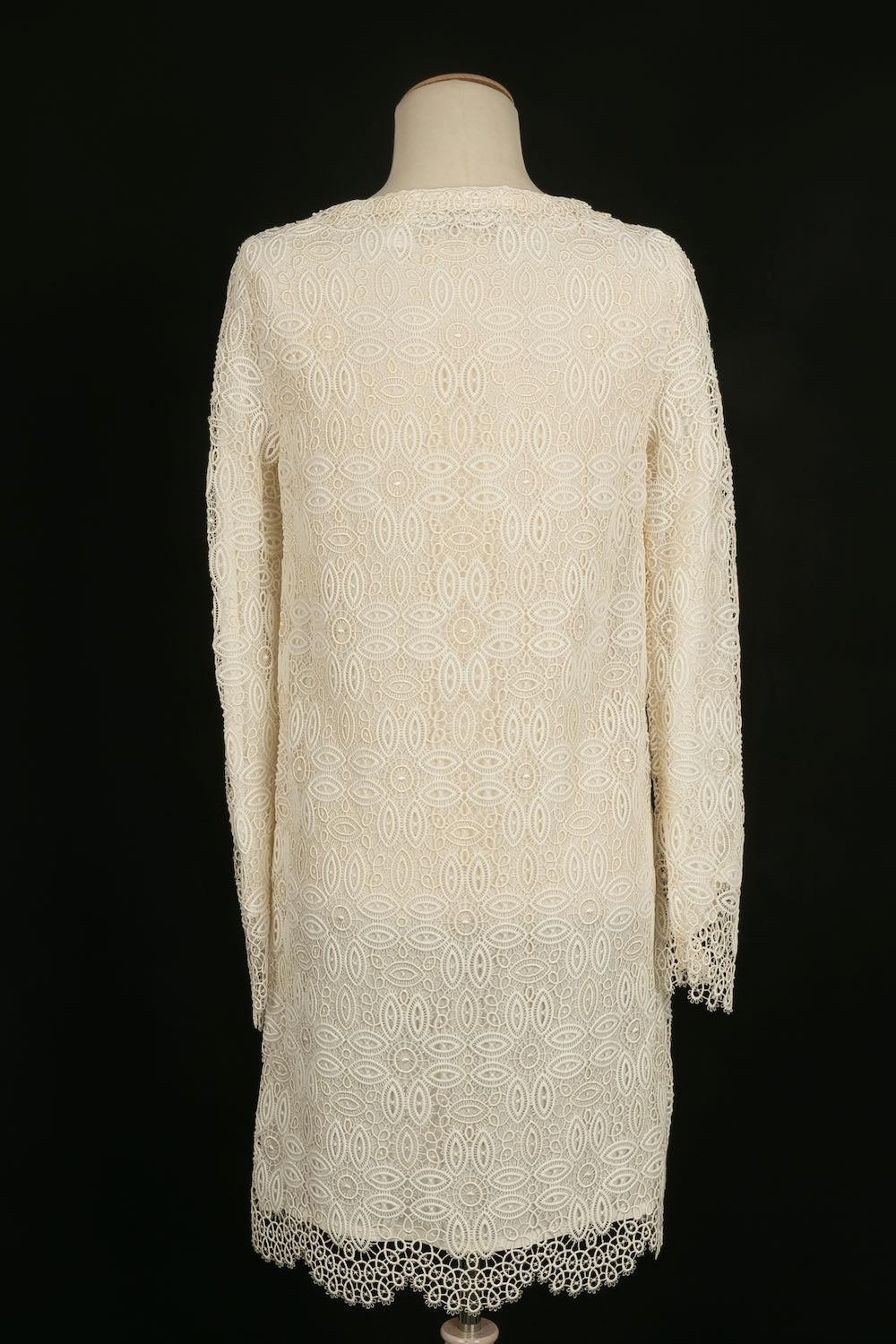 Dior Long Guipure Jacket In Excellent Condition For Sale In SAINT-OUEN-SUR-SEINE, FR