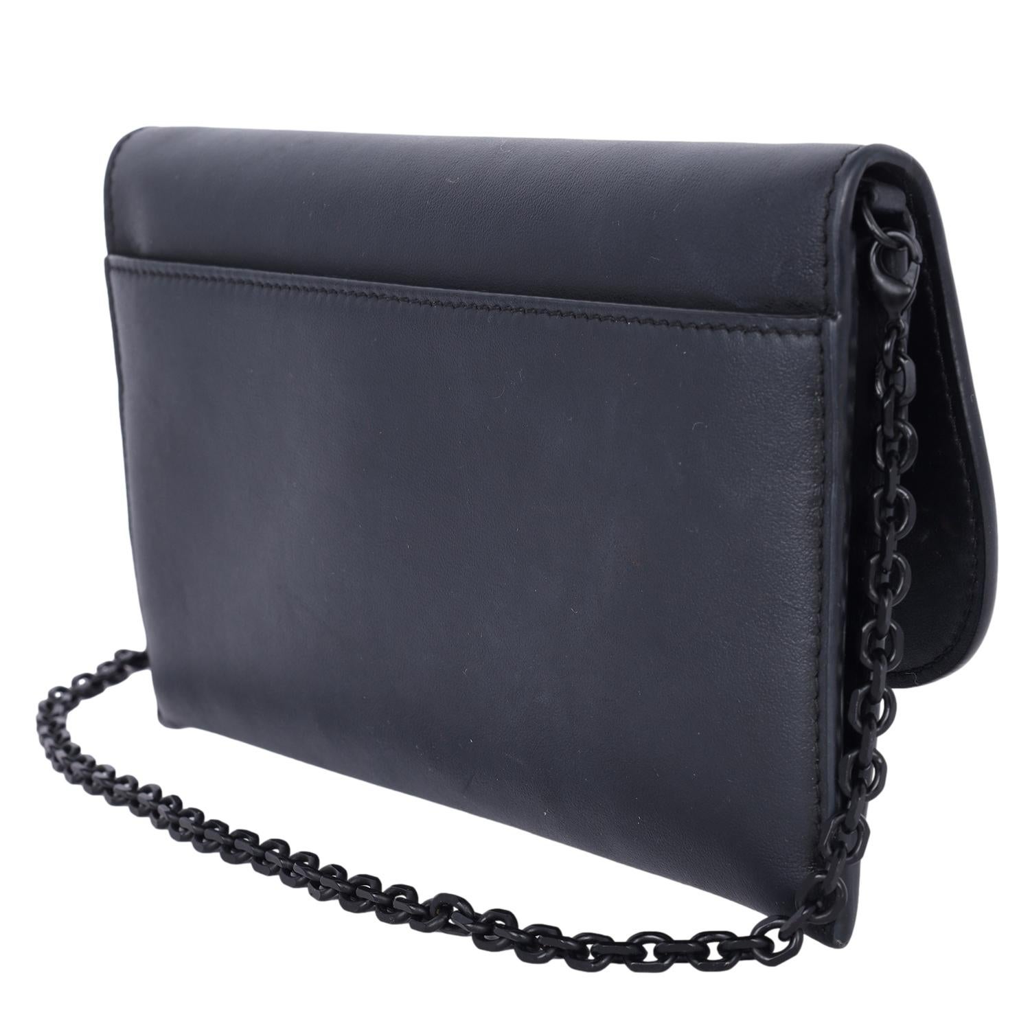 Dior Long Saddle Wallet with Chain Black 4
