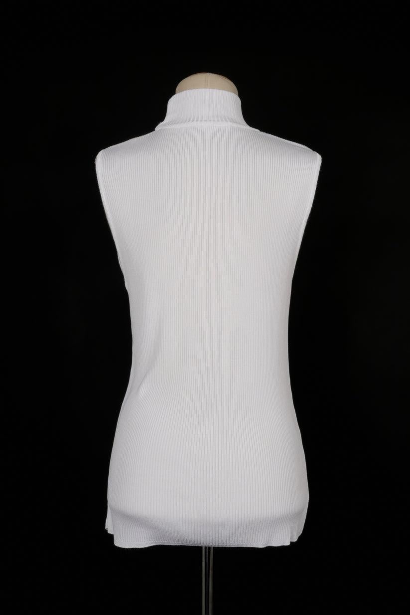 Gray Dior Long White Mesh Top For Sale