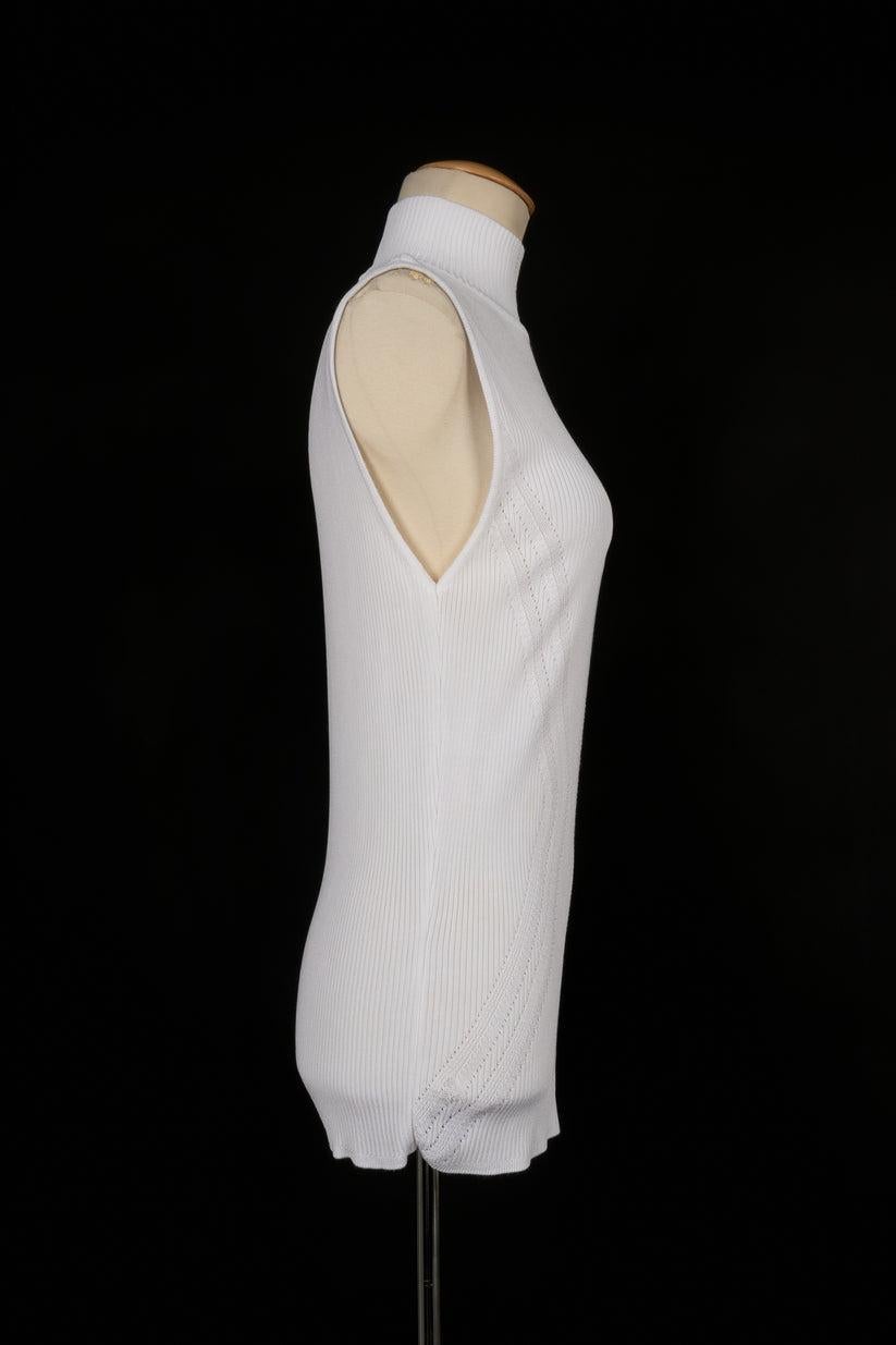 Dior Long White Mesh Top In Excellent Condition For Sale In SAINT-OUEN-SUR-SEINE, FR