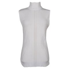 Top lungo a rete bianco Dior