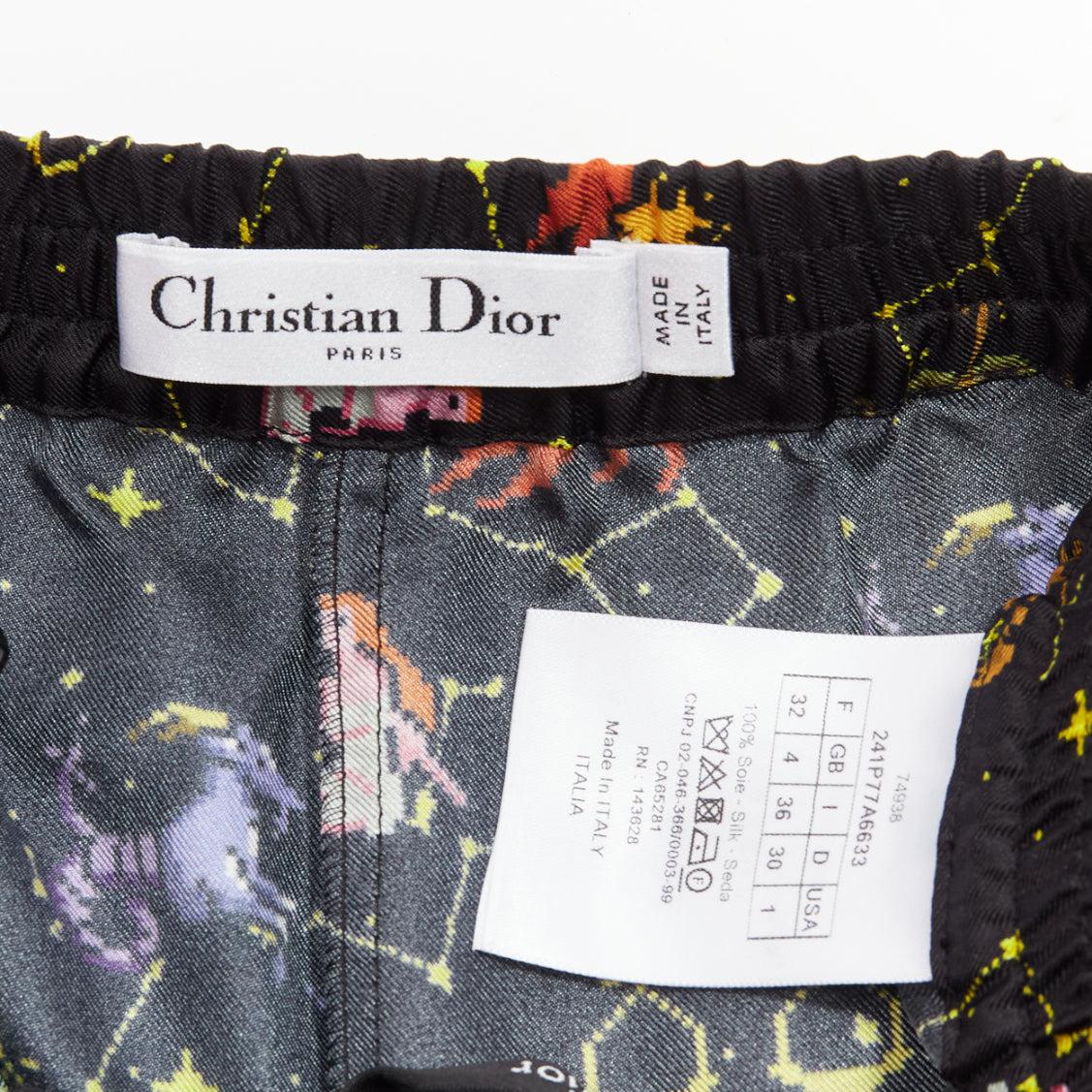 DIOR Lucky Dior 100% Seide schwarz bunt Astrologie Manschetten Boxershorts FR32 XXS im Angebot 3