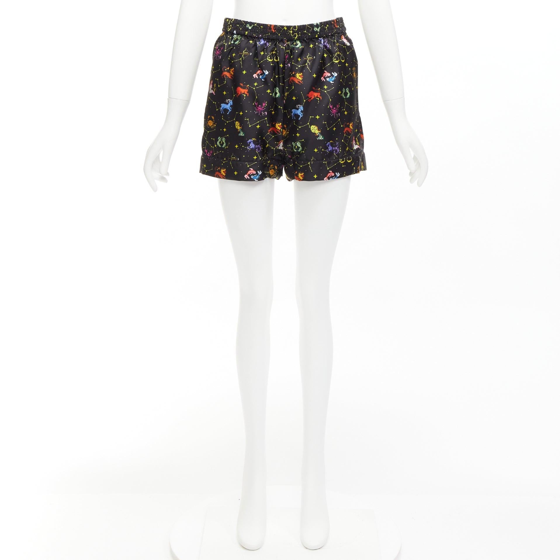 DIOR Lucky Dior 100% Seide schwarz bunt Astrologie Manschetten Boxershorts FR32 XXS im Angebot 4