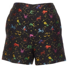 DIOR Lucky Dior black colorful astrology jacquard high waisted shorts FR32 XXS