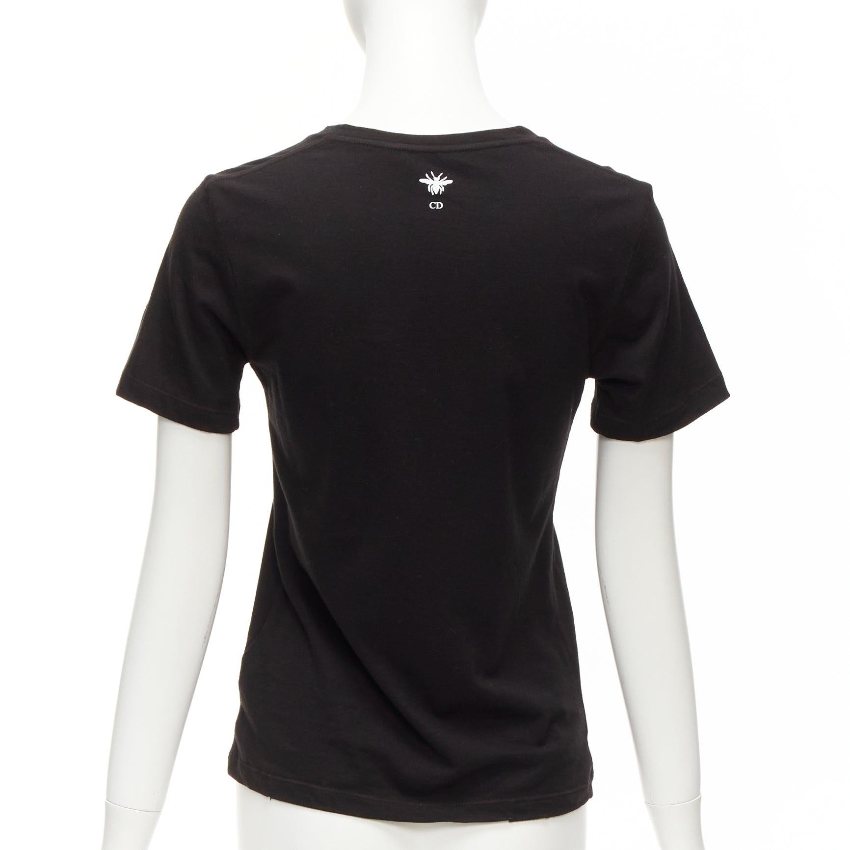 DIOR Lucky Dior gelbes Logo Astrologie Stern Biene Druck Rundhalsausschnitt tshirt XS Damen im Angebot