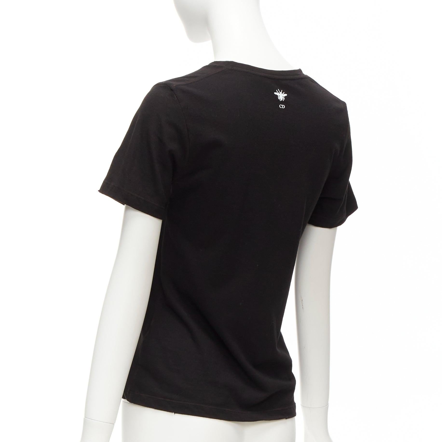 DIOR Lucky Dior gelbes Logo Astrologie Stern Biene Druck Rundhalsausschnitt tshirt XS im Angebot 1