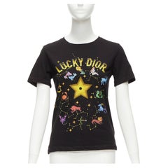 DIOR Lucky Dior yellow logo astrology star bee print crew neck tshirt XS