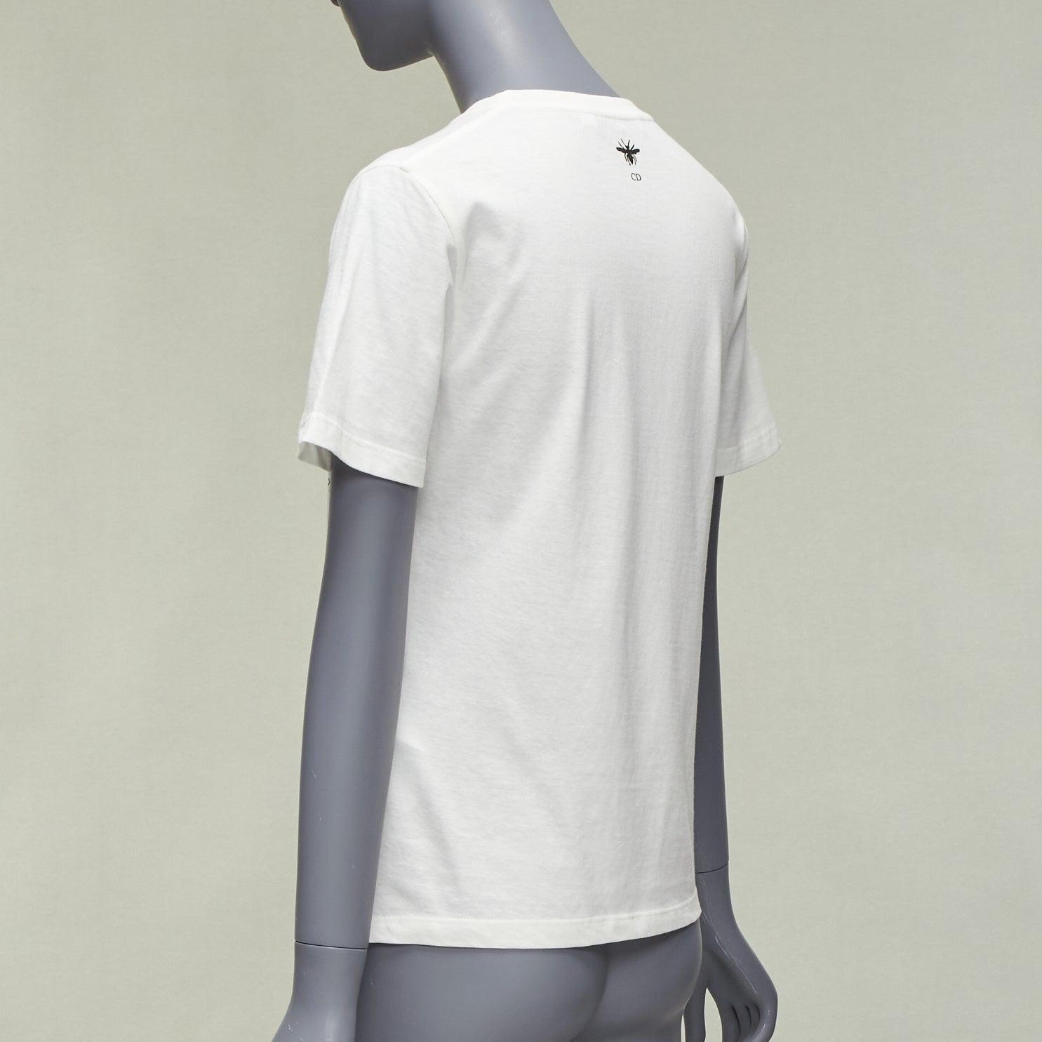 DIOR Lucky Dior Zodiac Pixel print white cotton linen short sleeve tshirt XS For Sale 2