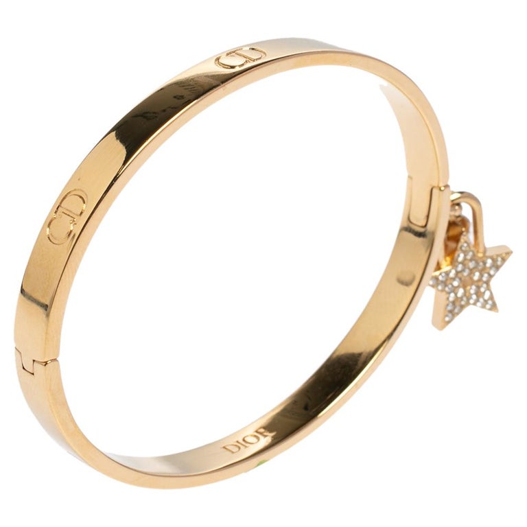 Dior Lucky Locket Gold Tone Cuff Bracelet at 1stDibs dior lucky