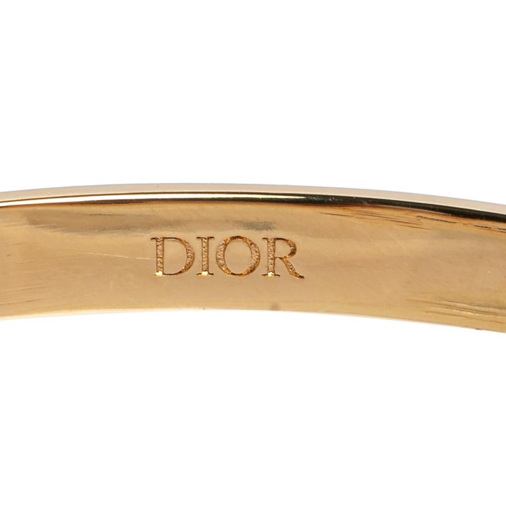Contemporary Dior Lucky Locket Gold Tone Cuff Bracelet