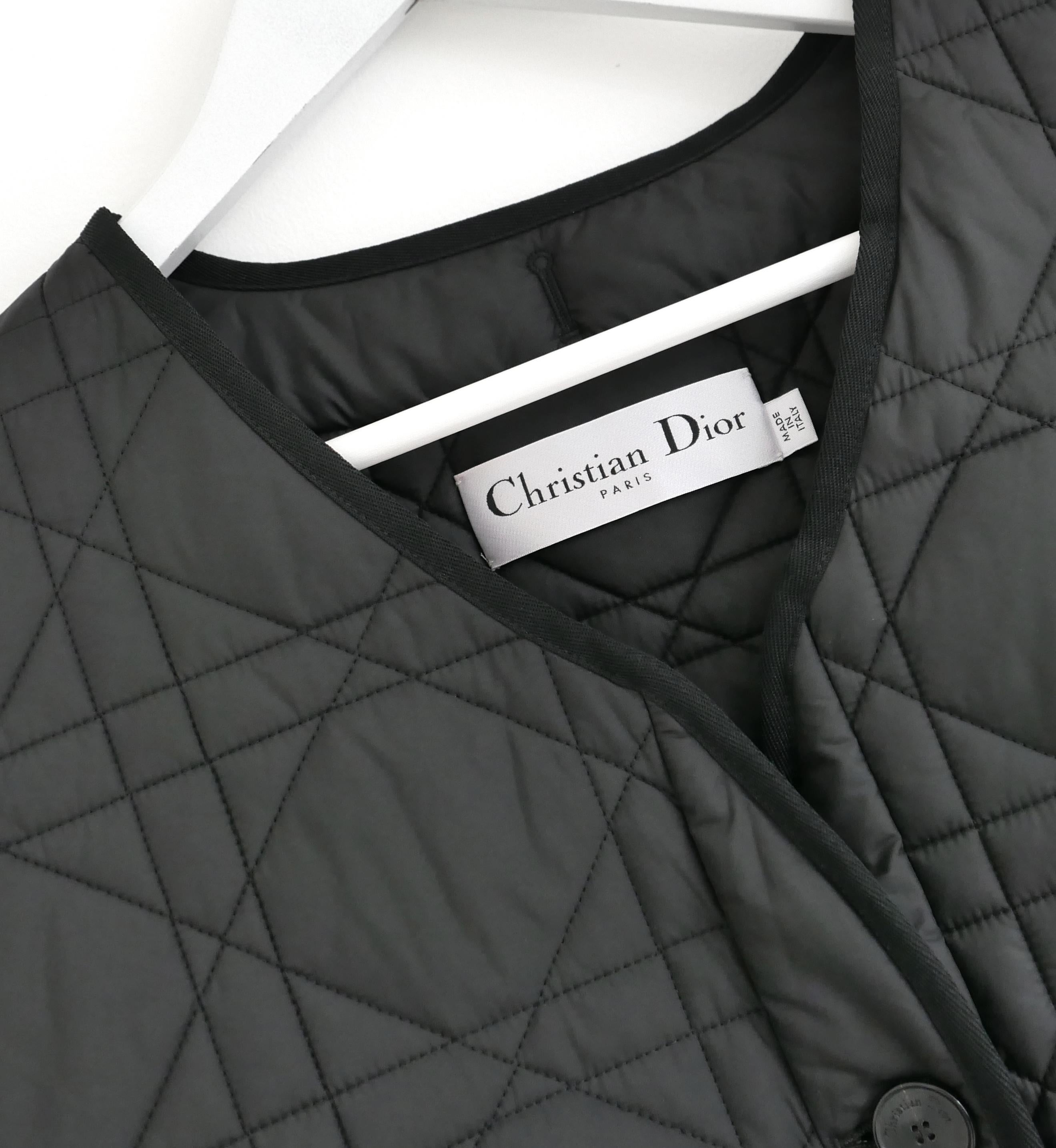 Chaleco oversize acolchado Dior Macrocannage Negro en venta