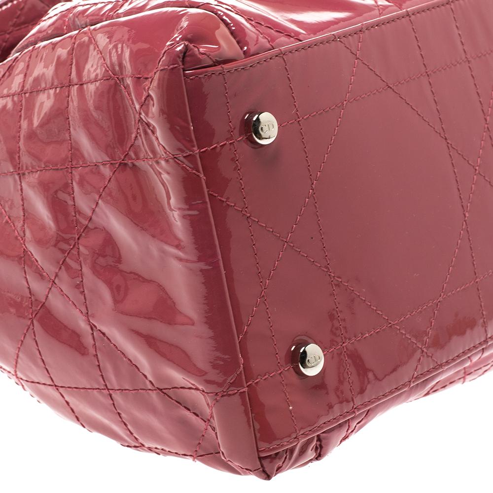 Dior Magenta Cannage Patent Leather Le Trente Hobo 5