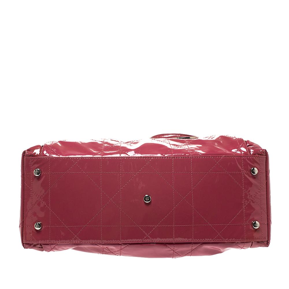 Dior Magenta Cannage Patent Leather Le Trente Hobo 4
