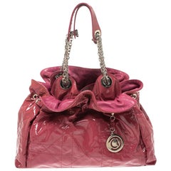 Dior Magenta Cannage Patent Leather Le Trente Hobo