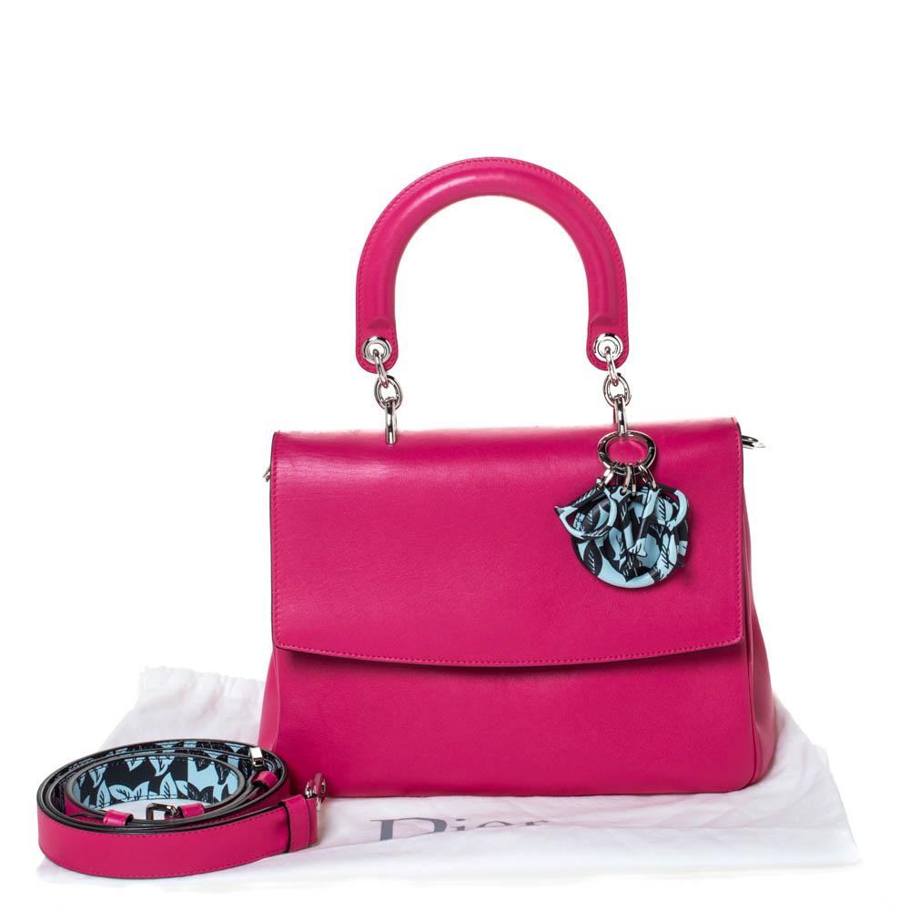 Dior Magenta Leather Be Dior Flap Bag 6