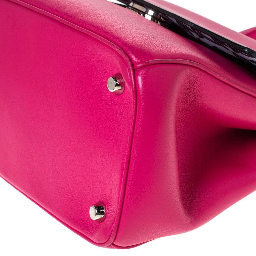 Dior Magenta Leather Be Dior Flap Bag 4