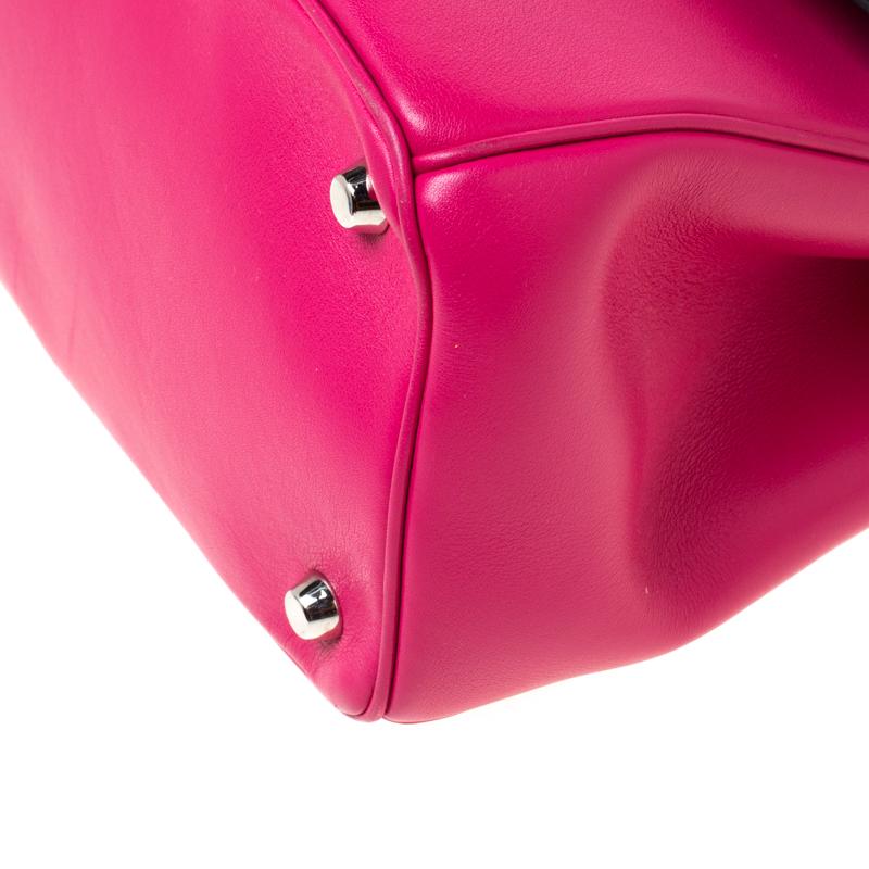 Dior Magenta Leather Small Be Dior Top Handle Bag 1
