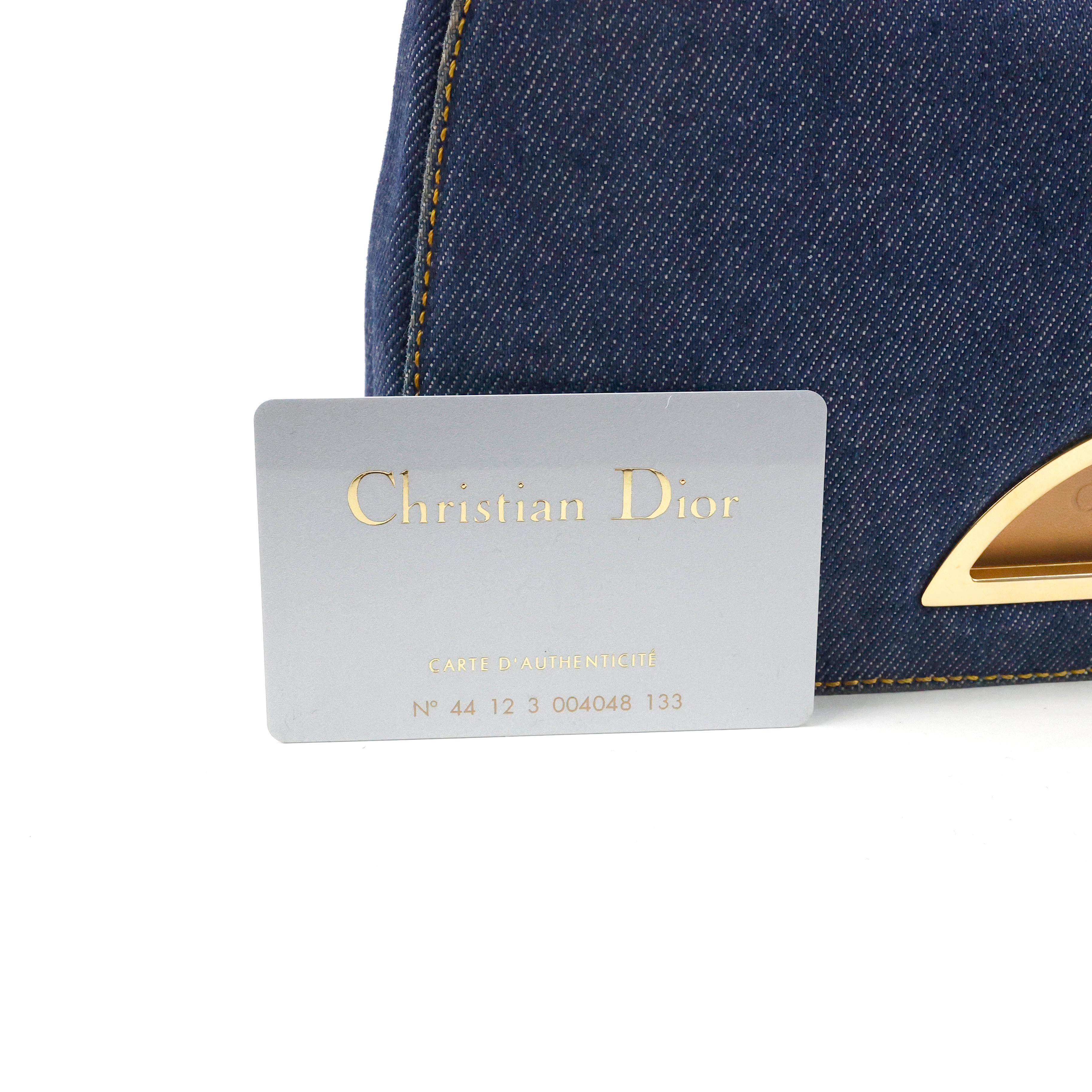Dior Malice Tasche aus blauem Denim im Angebot 1