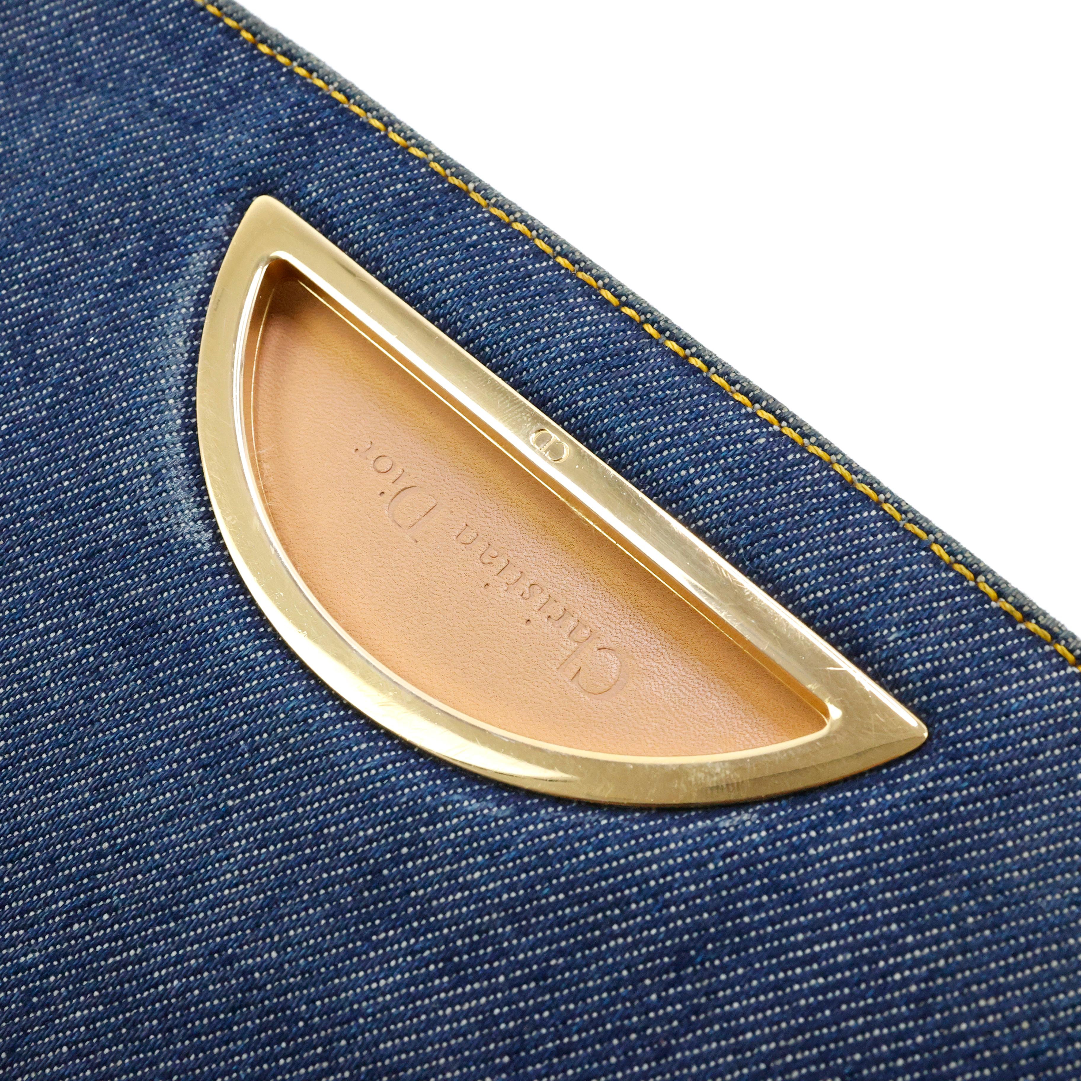 Dior Malice Tasche aus blauem Denim im Angebot 3