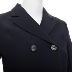 DIOR Marlene  black wool silk classic double breasted bar jacket blazer FR36 S