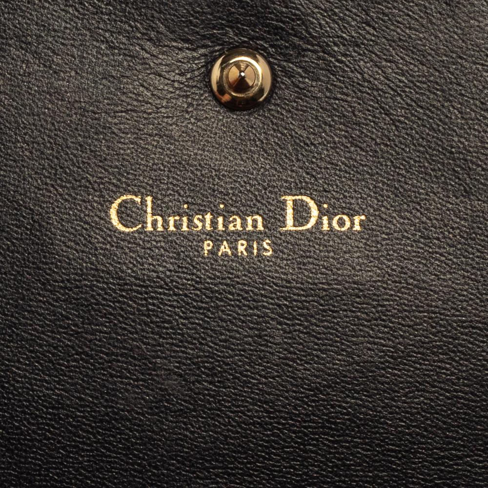Dior Maroon Crinkled Leather Diorama Wallet On Chain 2