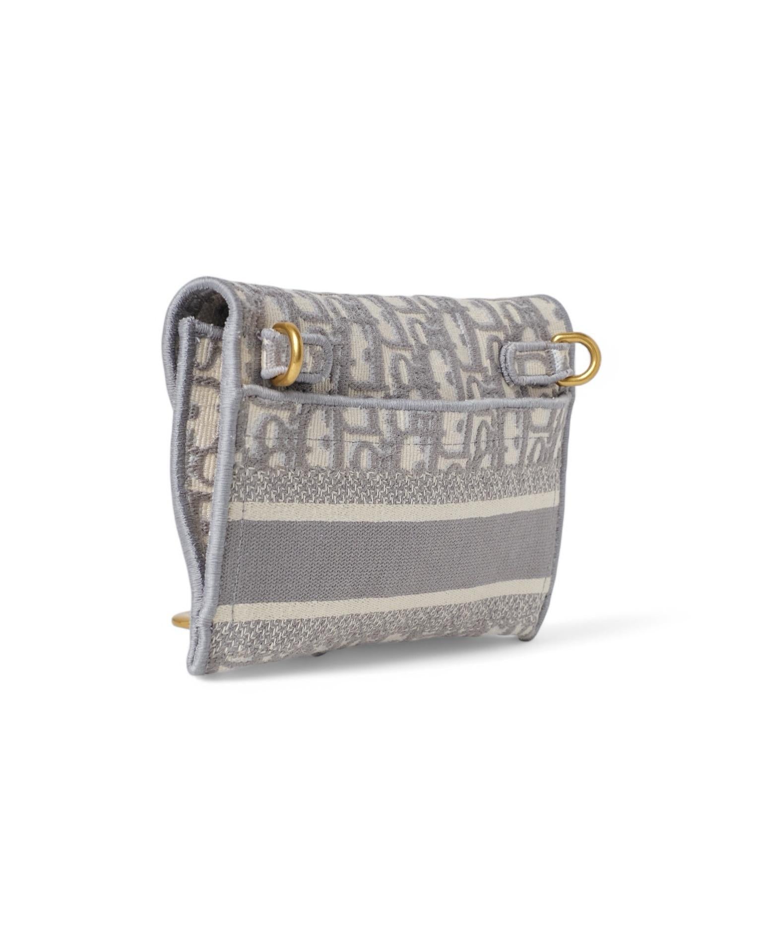 Dior Saddle Oblique Grey Belt Bag For Sale 5