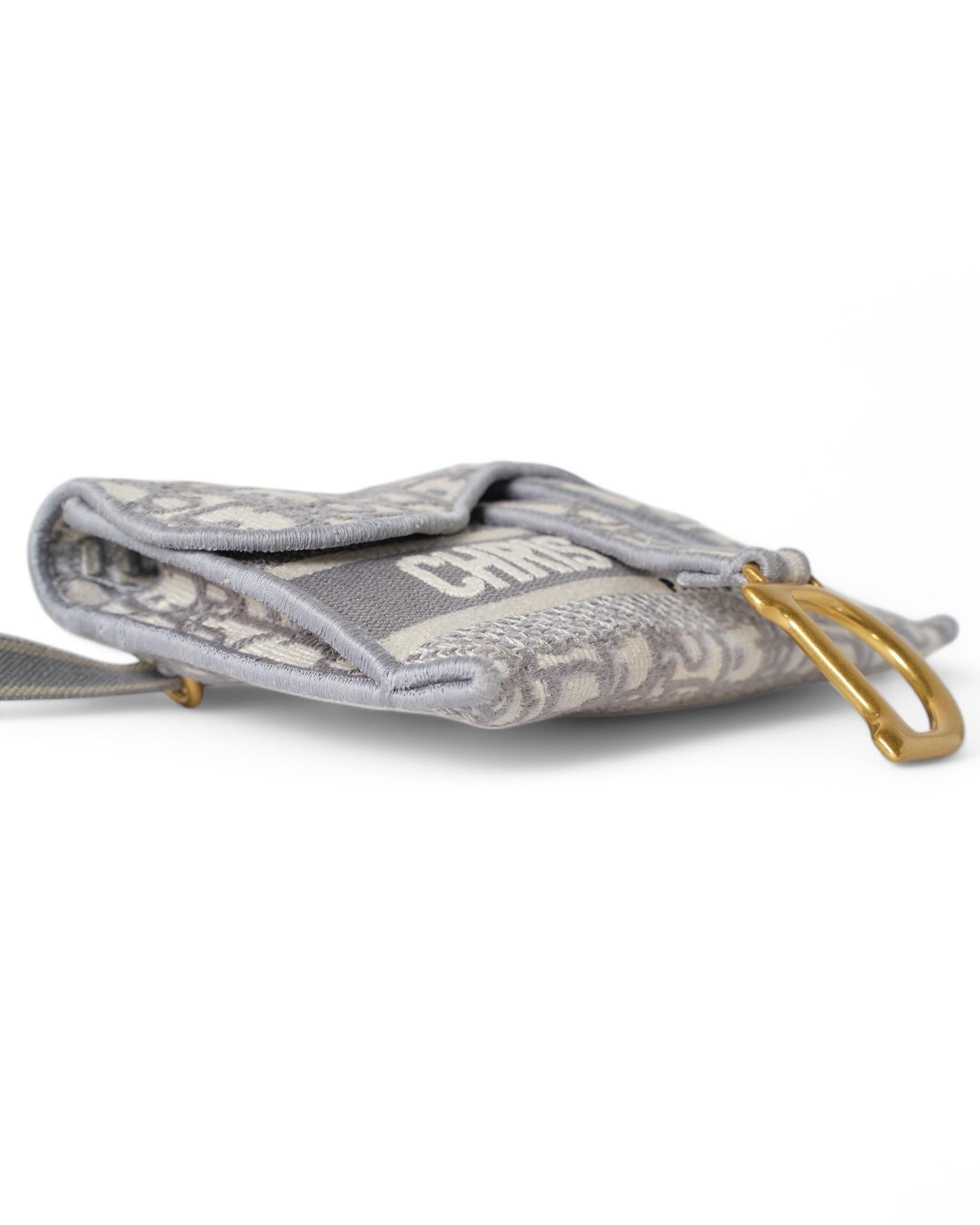 Dior Saddle Oblique Grey Belt Bag For Sale 7