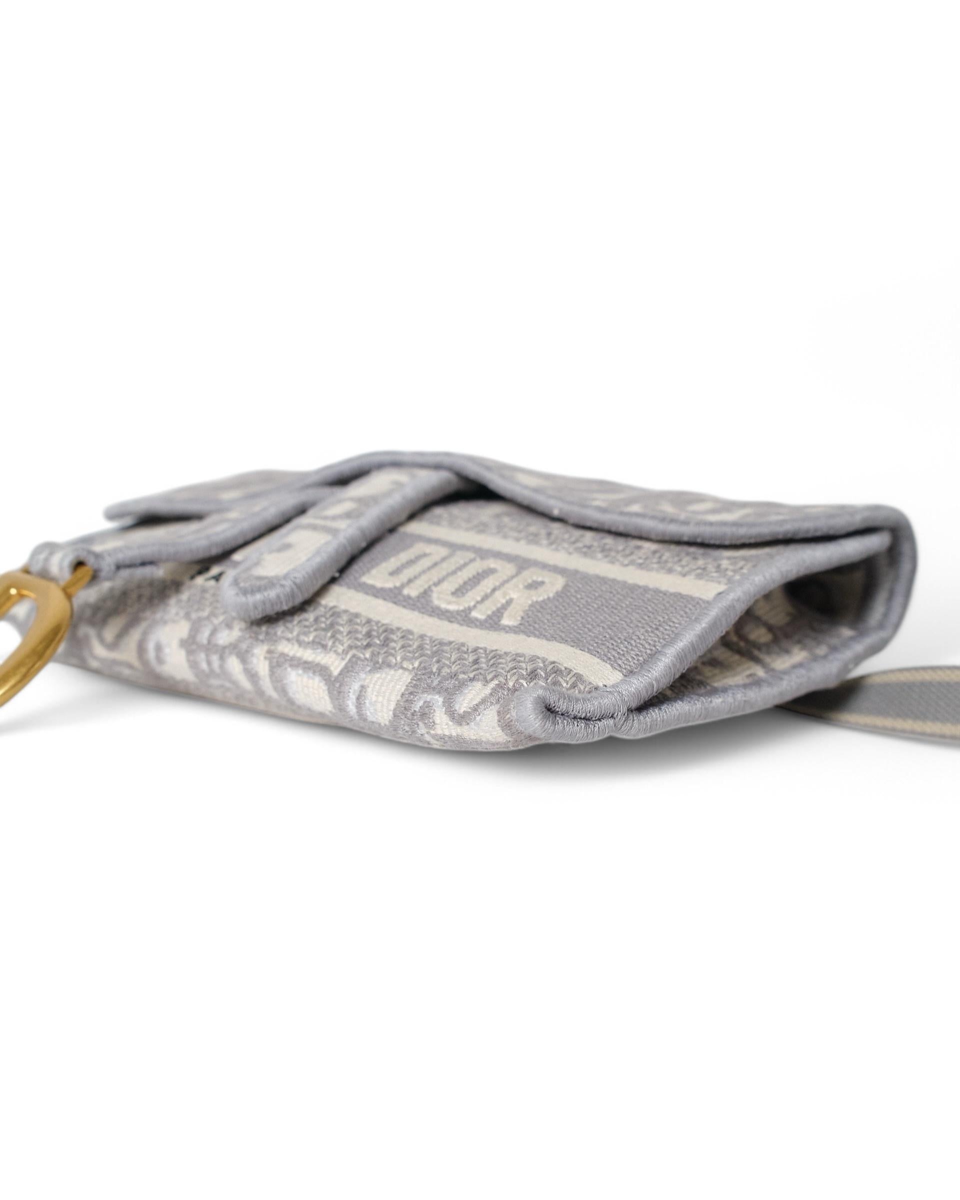 Dior Saddle Oblique Grey Belt Bag For Sale 10