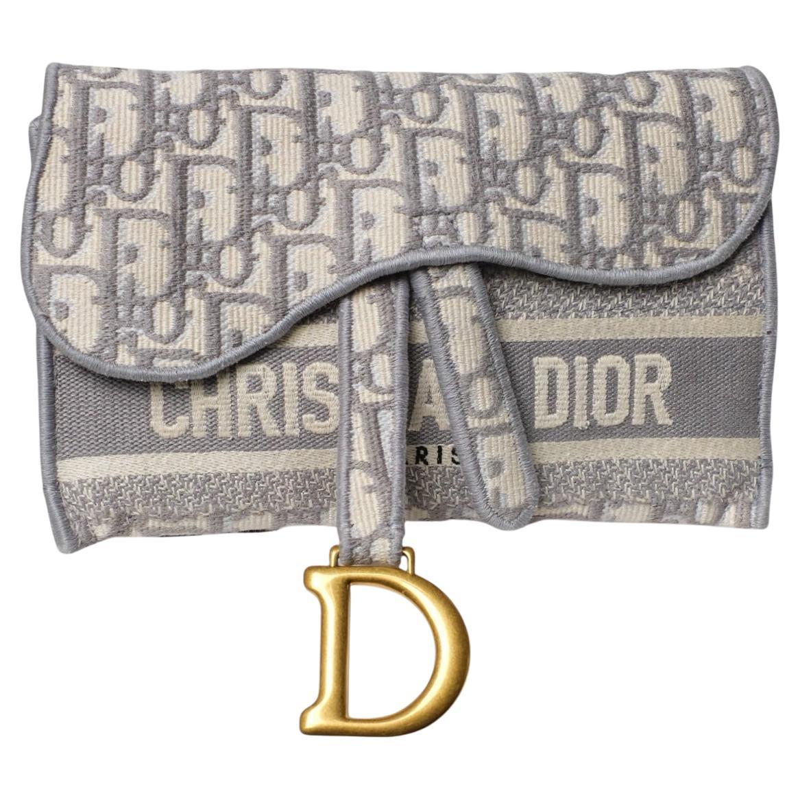 Dior Saddle Oblique Grey Belt Bag For Sale