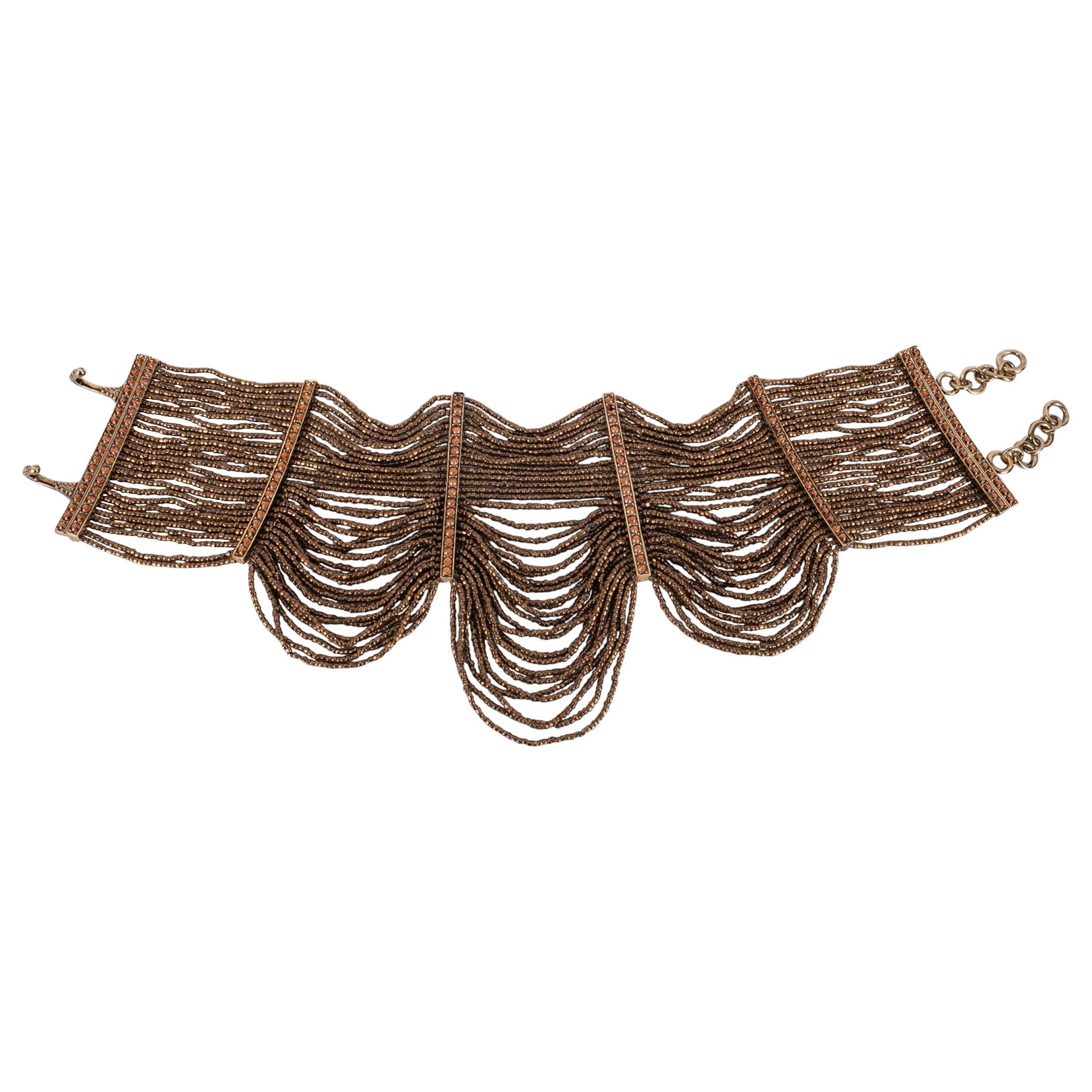 Dior Massai Necklace Made of Rhinestones and Copper Pearls, 2000s