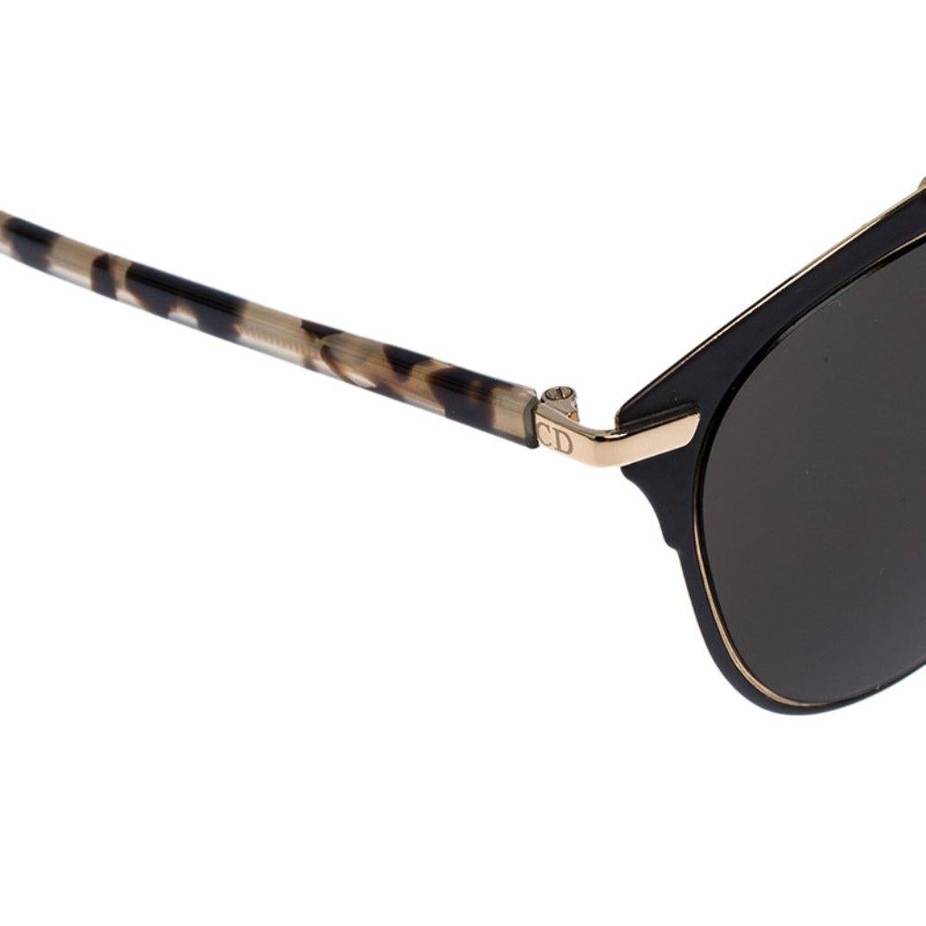 Black Dior Matte Grey and Pale Blonde Havana/ Grey Dior Reflected Aviator Sunglasses