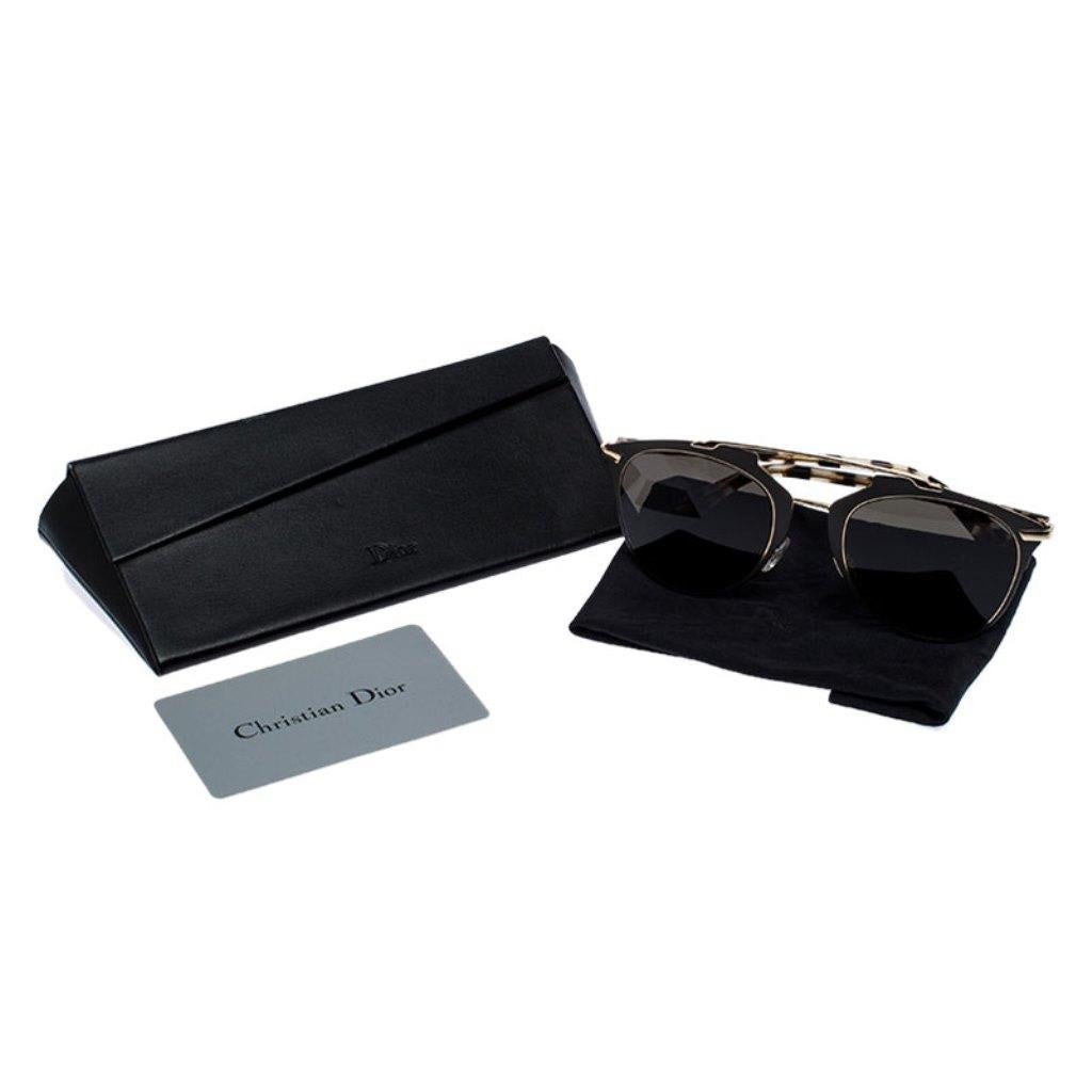 Dior Matte Grey and Pale Blonde Havana/ Grey Dior Reflected Aviator Sunglasses 1